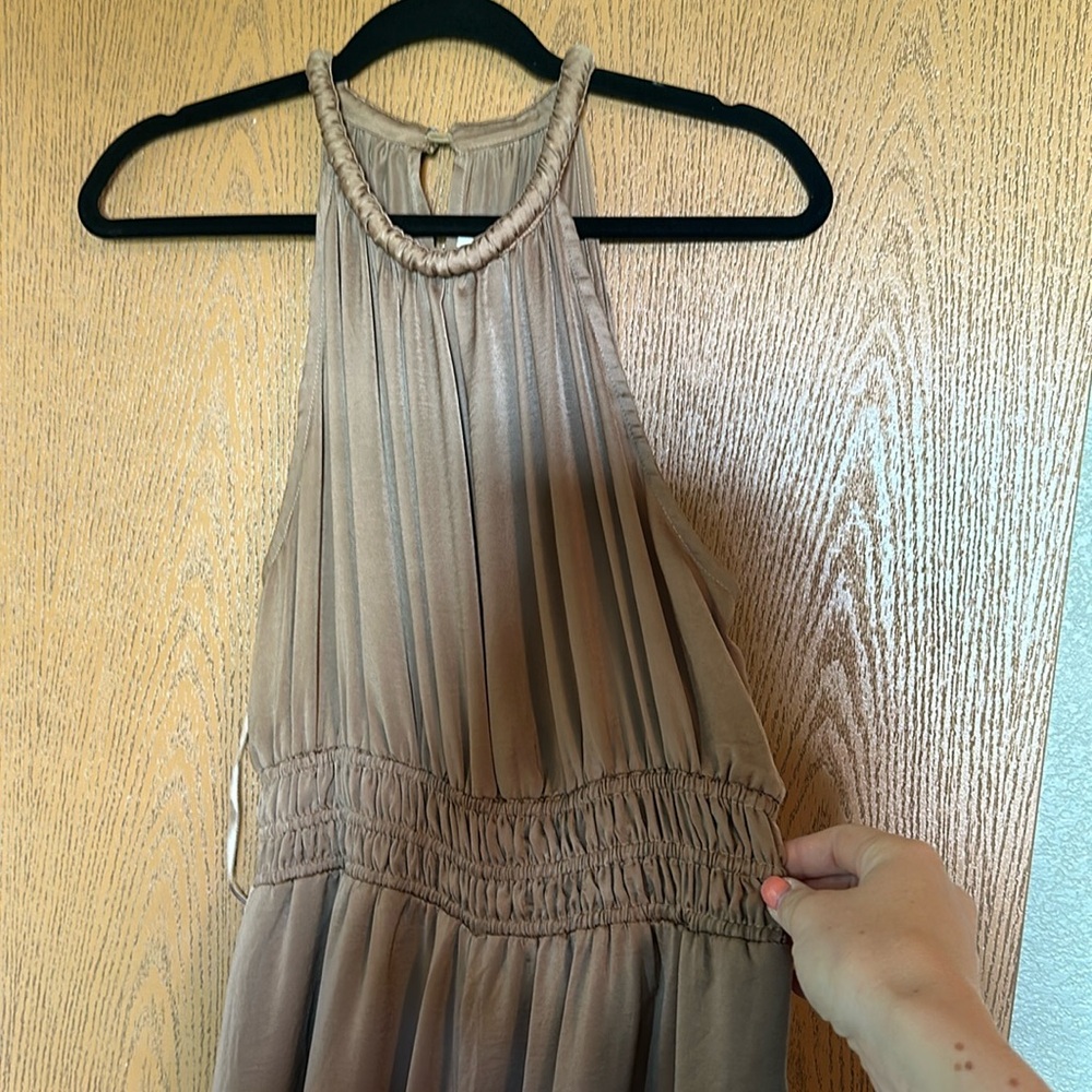 Light Brown Wide Leg Jumpsuit
